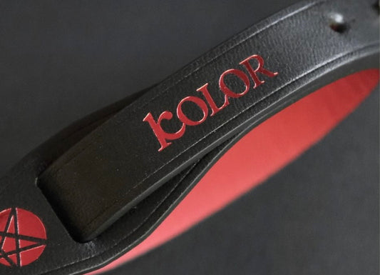 紅黑色真皮手帶