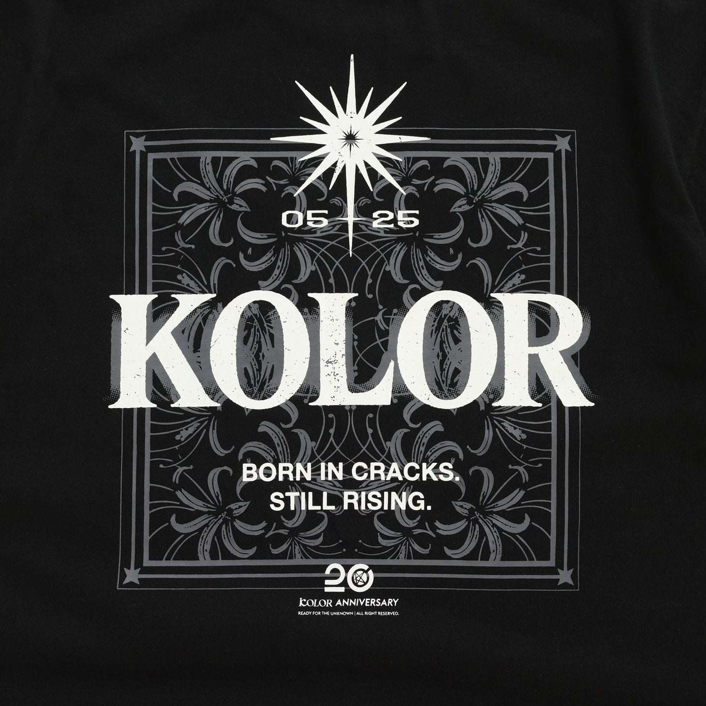 KOLOR 20周年 [Born In Cracks,Still Rising]紀念T恤
